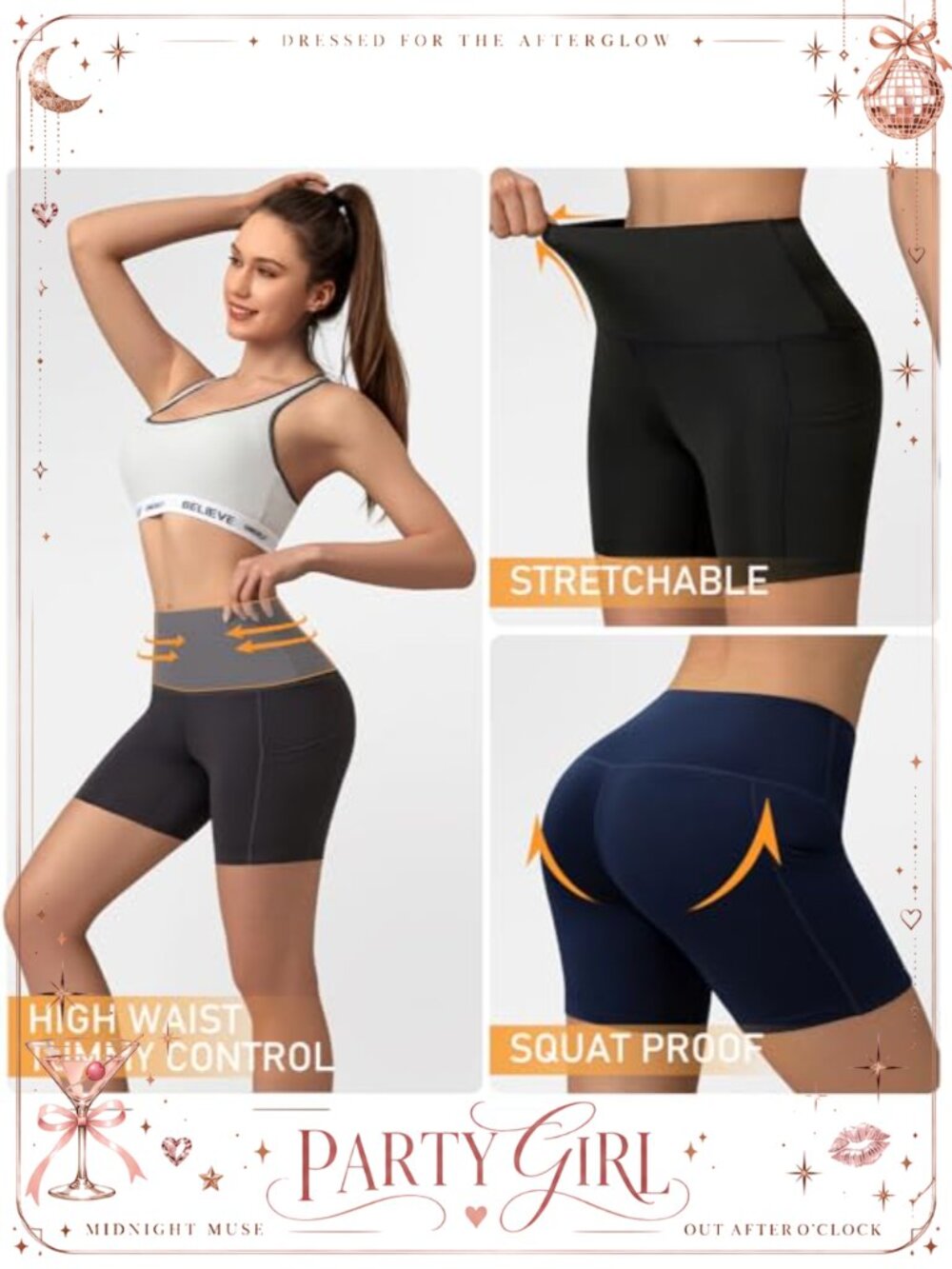2 Pack Spandex 5" High Rise Biker Shorts Yoga Workout Gym Shorts with Pockets - Picture 5 of 6